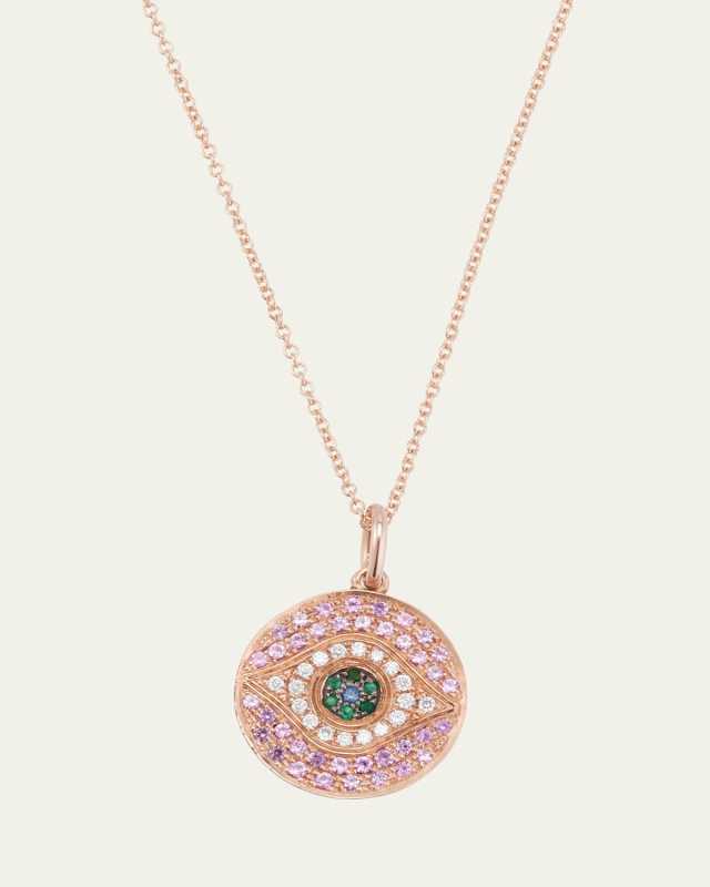 Little Dawn 18K Rose Gold Diamond and Sapphire Necklace